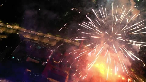 Firework at Middle of the night Video stock 144886482