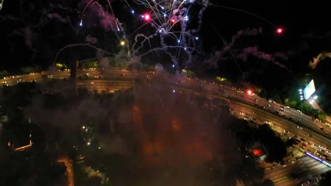 Firework at Middle of the night Video stock 144886560