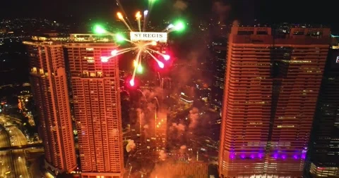 Firework at Middle of the night Stock Footage 144908840