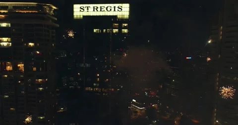 Firework at Middle of the night Stock-Footage 144908846