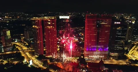 Firework at Middle of the night Video stock 144908887