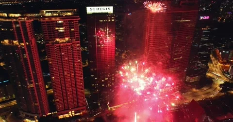 Firework at Middle of the night Video stock 144908931