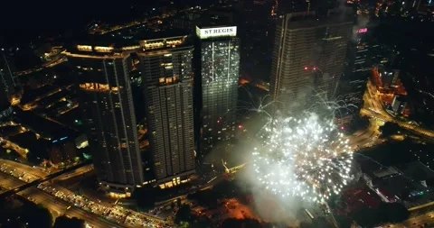 Firework at Middle of the night Video stock 144909040