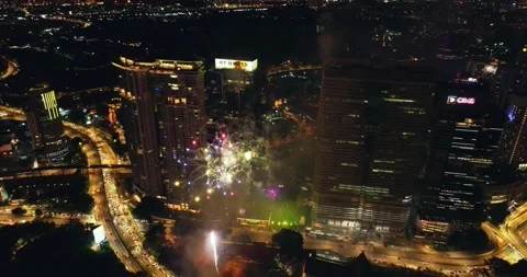 Firework at Middle of the night Video stock 144909048