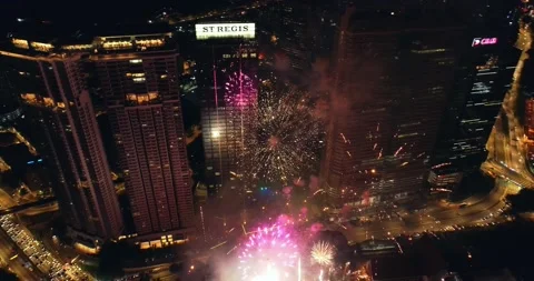 Firework at Middle of the night Stock-Footage 144909052
