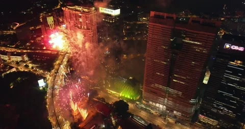 Firework at Middle of the night Video stock 144909096