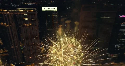 Firework at Middle of the night Stock Footage 144909098