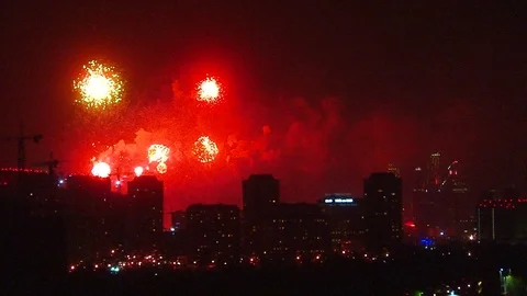 Firework in Moscow Stock Footage 91785523