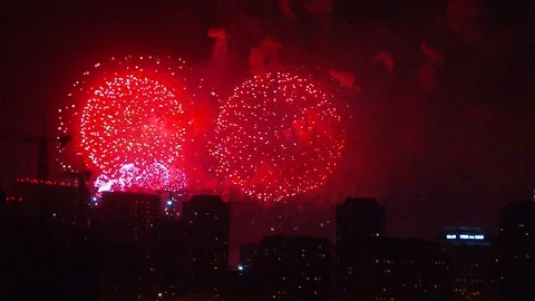 Firework in Moscow Stock Footage 91785611