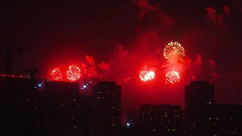 Firework in Moscow Stock Footage 91785651
