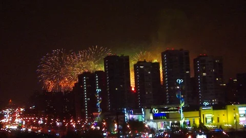 Firework in Moscow Stock Footage 91785888