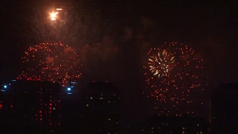 Firework in Moscow Stock Footage 91786004