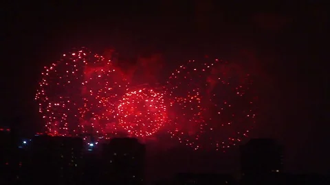 Firework in Moscow Stock Footage 91786025
