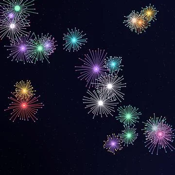 Firework Multi Burst Scattered Radial Field Abstract Pattern Background Illustrazione stock