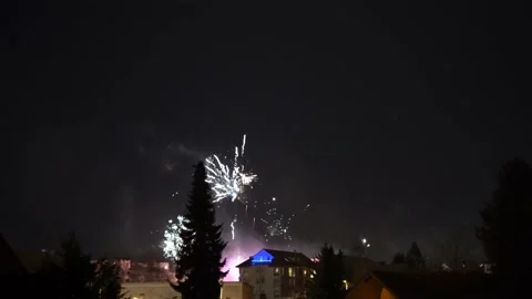 Firework new year night berlin germany Stock Footage 228831359