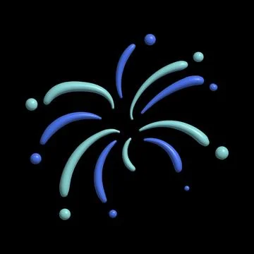 Firework New Year Sticker Design Stock Illustration