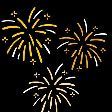 Firework New Year Sticker Design Stock Illustration