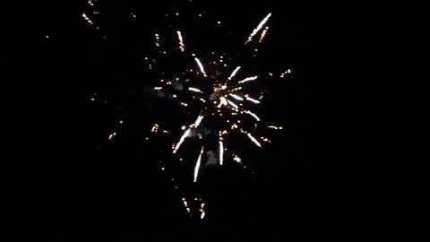 Firework at New Years evening. Slow motion with lots of sparkles at the Stock Footage 101157523