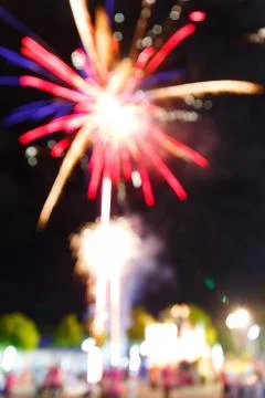 Firework in night fun fair carnival Stock Photos