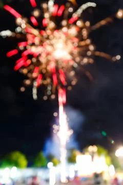 Firework in night fun fair carnival Stock Photos