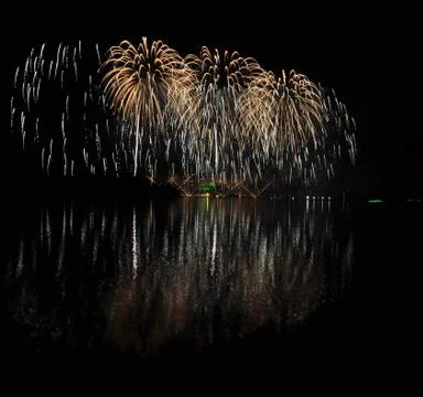 Firework at night. Stock Photos