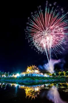 Firework in a night sky on Daddy Day Stock Photos