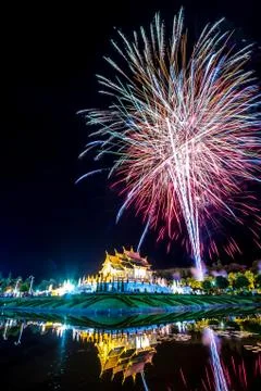 Firework in a night sky on Daddy Day Stock Photos