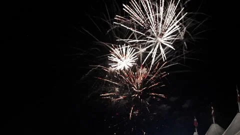 Firework in the night sky in Denmark FullHD 200fps Stock Footage 208166357