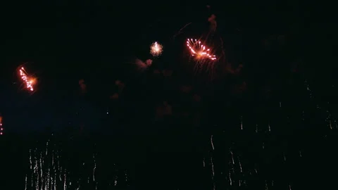 Firework on night sky Stock Footage 91106176