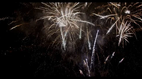Firework on night sky Stock Footage 91591860