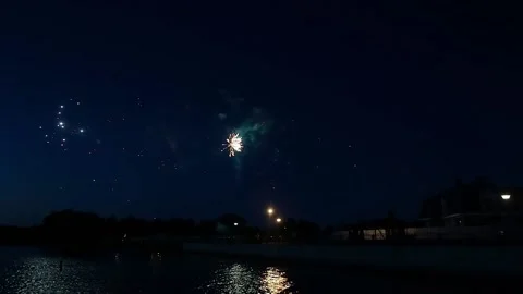 Firework in the night sky Video stock 196886091