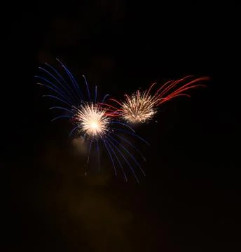 Firework in night sky Foto stock