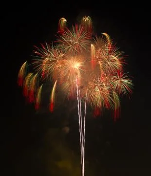 Firework in night sky Stock Photos