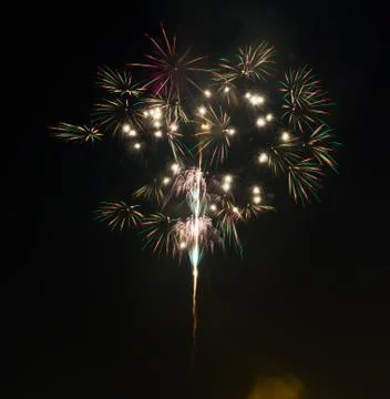 Firework in night sky Foto stock