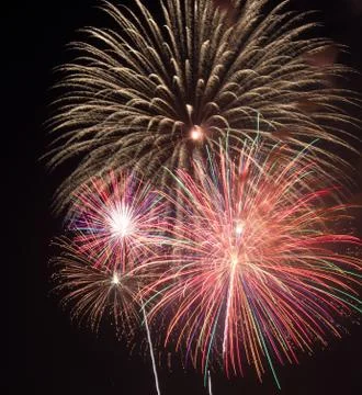 Firework in night sky Stock Photos