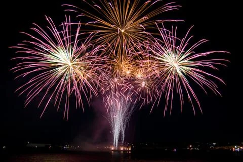 Firework in the night sky Foto stock