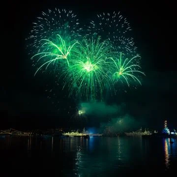 Firework in the night sky Stock Photos