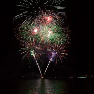 Firework in the night sky Stock Photos