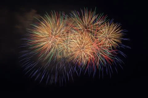 Firework in the night sky Stock Photos