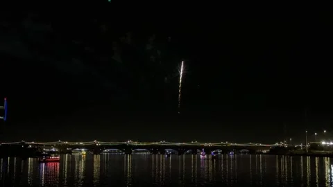 Firework Over Tempe Town Lake Stock Footage 325349481