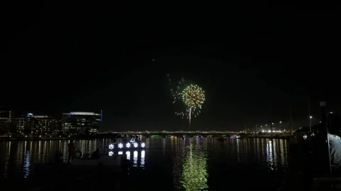 Firework Over Tempe Town Lake Stock Footage 325349482