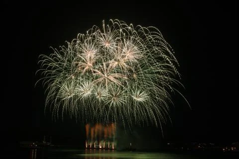 Firework over the water Stock Photos