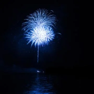 Firework over the water Stock Photos