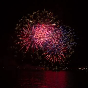 Firework over the water Stock Photos