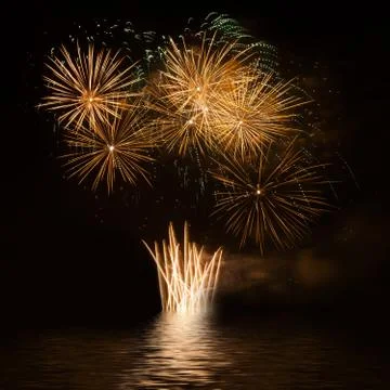 Firework over the water Stock Photos