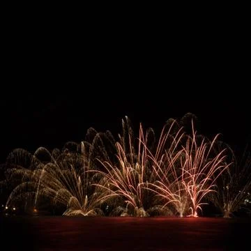 Firework over the water Stock Photos