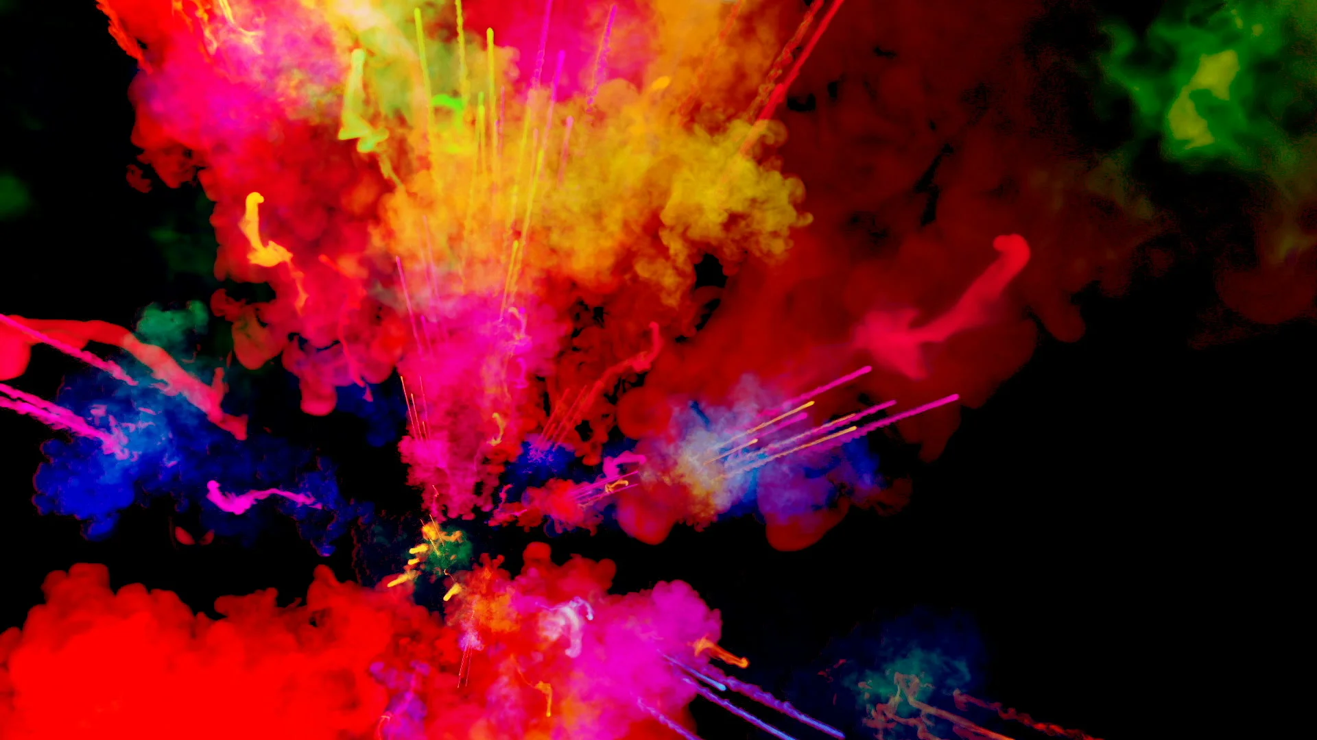 colorful powder paint explosion