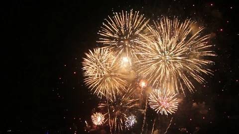 Firework at Pattaya Thailand Stock Footage 91088935