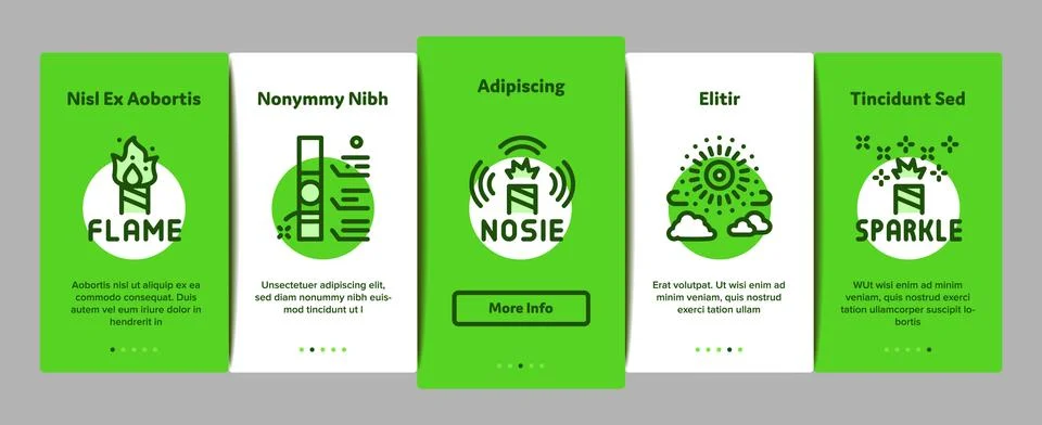 Firework Pyrotechnic Onboarding Elements Icons Set Vector イラスト素材