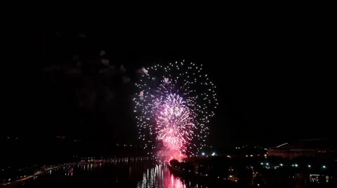 Firework  pyrotechnic show Stock Footage 53807804
